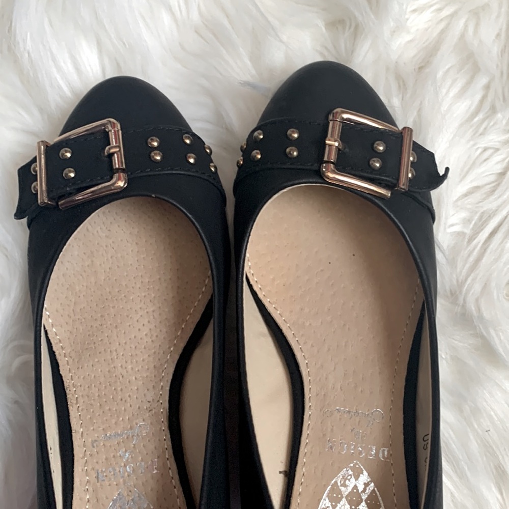 Black Design by Jacobies brand wedge pumps size 6.5 with buckle - Picture 4 of 6